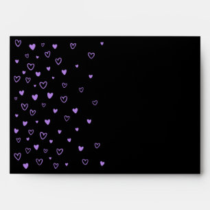 Personalized Kawaii Cute Halloween Purple Hearts Envelope