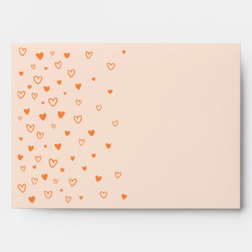 Personalized Kawaii Cute Orange Hearts Love  Envelope