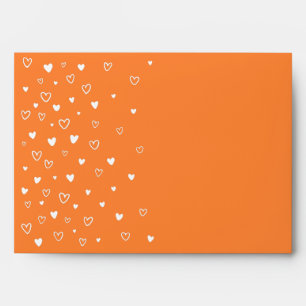 Personalized Kawaii Cute Orange Hearts Snail Mail Envelope