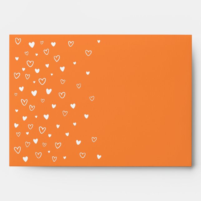 Personalized Kawaii Cute Orange Hearts Snail Mail Envelope (Front)