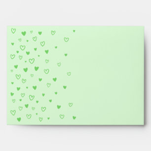 Personalized Kawaii Cute Pastel Green Hearts Love  Envelope