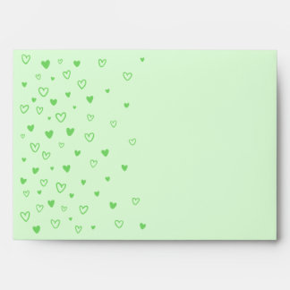 Personalized Kawaii Cute Pastel Green Hearts Love  Envelope