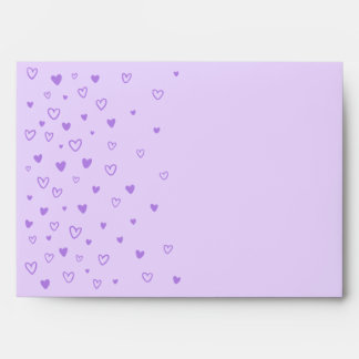 Personalized Kawaii Cute Pastel Purple Hearts Love Envelope