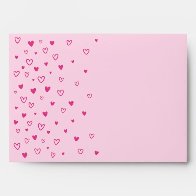 Personalized Kawaii Cute Pink Hearts Pastel  Envelope (Front)