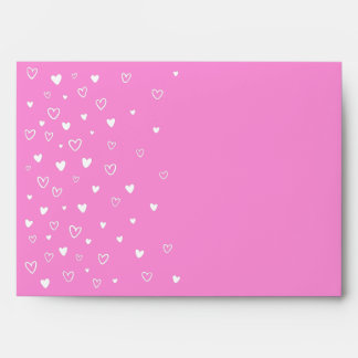Personalized Kawaii Cute Pink Hearts Snail Mail Envelope