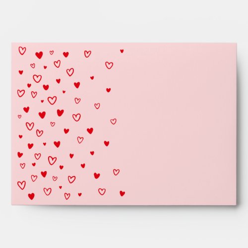Personalized Kawaii Cute Red Hearts Love Valentine Envelope