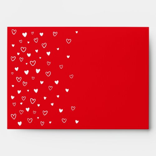 Personalized Kawaii Cute Red Hearts Snail Mail Envelope