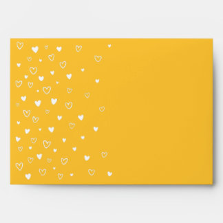 Personalized Kawaii Cute Yellow Hearts Snail Mail Envelope