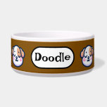 "Personalized Kawaii Dog Bowl with Name Tag"<br><div class="desc">Treat your furry friend to mealtime in style with this Personalized Kawaii Puppy Dog Bowl! This cute and playful design features a seamless pattern of adorable cartoon dog faces, each with sweet expressions, floppy ears, and rosy cheeks – perfect for any dog lover. Add your pet’s name to the custom...</div>