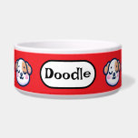 "Personalized Kawaii Dog Bowl with Name Tag"<br><div class="desc">Treat your furry friend to mealtime in style with this Personalized Kawaii Puppy Dog Bowl! This cute and playful design features a seamless pattern of adorable cartoon dog faces, each with sweet expressions, floppy ears, and rosy cheeks – perfect for any dog lover. Add your pet’s name to the custom...</div>