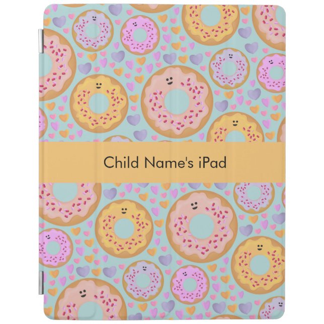 Personalized Kawaii Donut Kids iPad Smart Cover (Front)