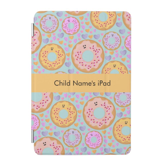 Personalized Kawaii Donut Kids iPad Smart Cover (Front)