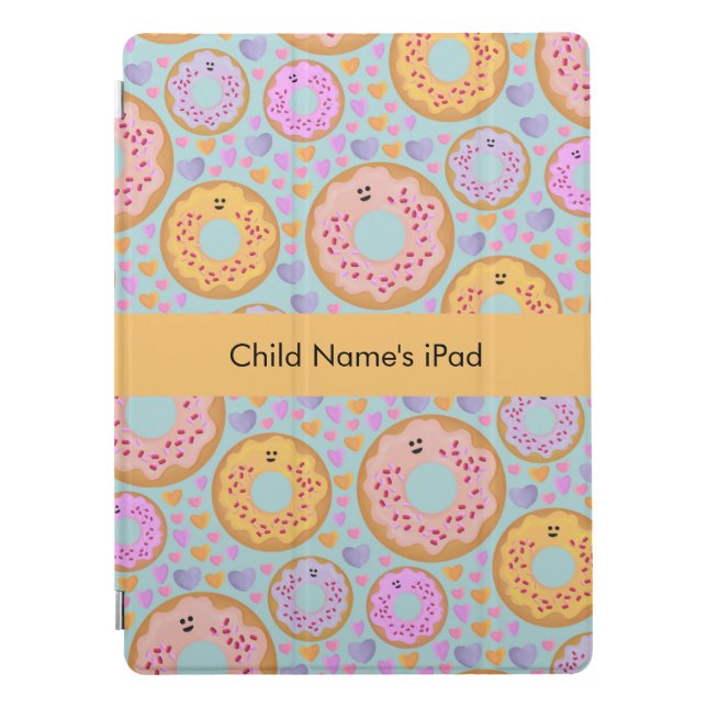 Personalized Kawaii Donut Kids iPad Smart Cover (Front)