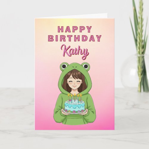Personalized Kawaii Frog Hoodie Girl Birthday