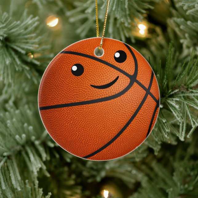 personalized kawaii girls basketball ceramic ornament (Tree)