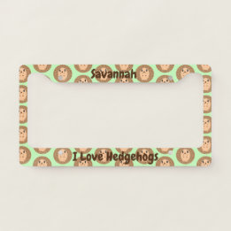 Personalized Kawaii Hedgehog License Plate Frame