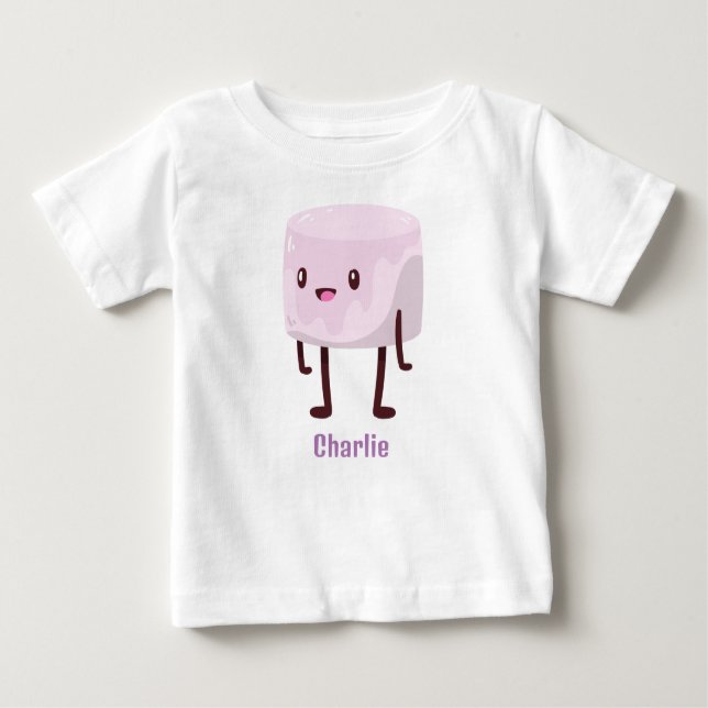 Personalized Kawaii Marshmallow Baby T-Shirt (Front)