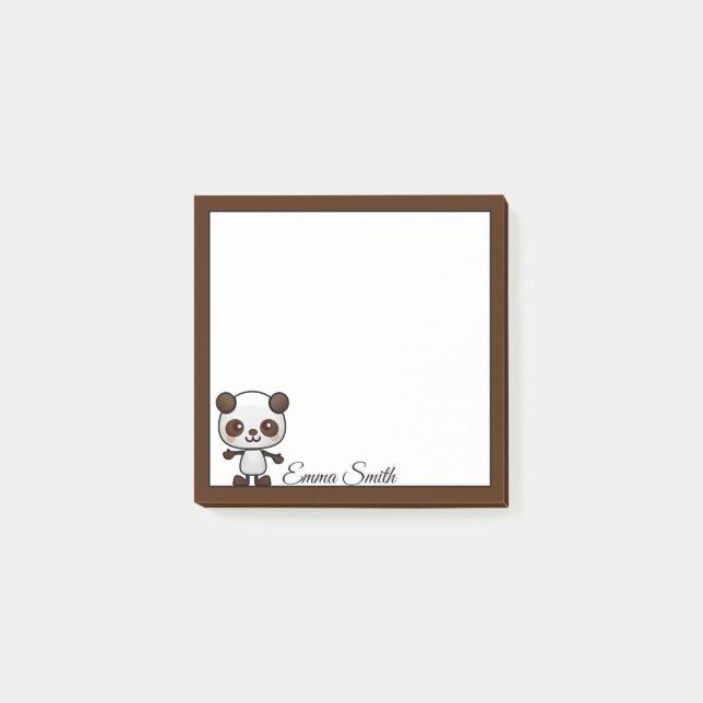 Personalized Kawaii Panda Bear Post-It Notes (Front)