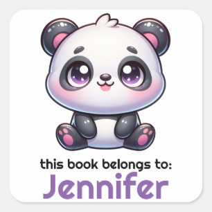 Personalized Kawaii Panda Bookplate