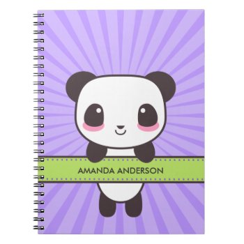 Personalized Kawaii Panda Notebook/journal Notebook by koncepts at Zazzle