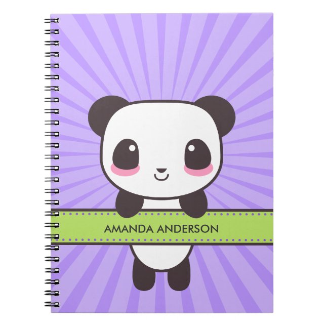 Personalized Kawaii Panda Notebook/Journal Notebook (Front)