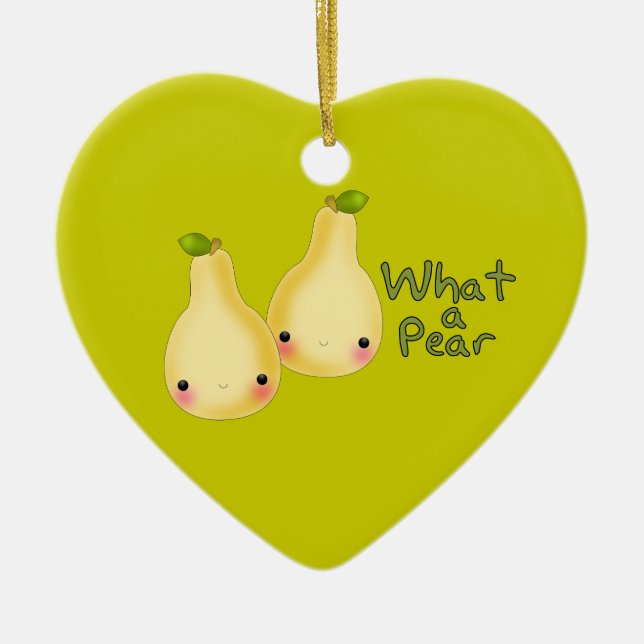 Personalized Kawaii Pear Ornament (Front)