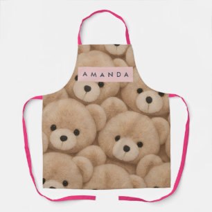 Personalized Kawaii Plush Teddy Bear Apron