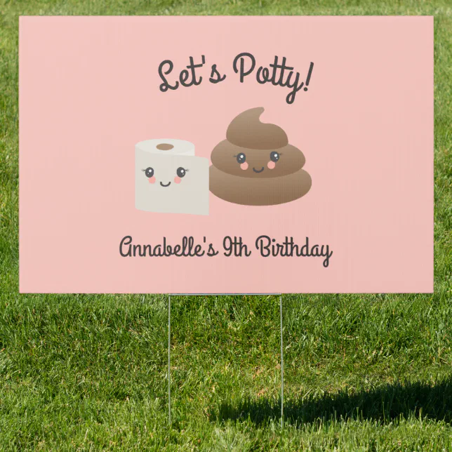 Personalized Kawaii Poop & TP (Toilet Paper) Party Sign | Zazzle