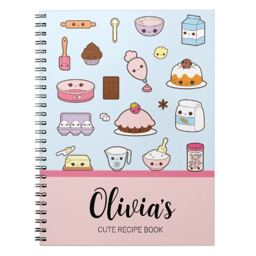 Personalized Kawaii Recipe Notebook