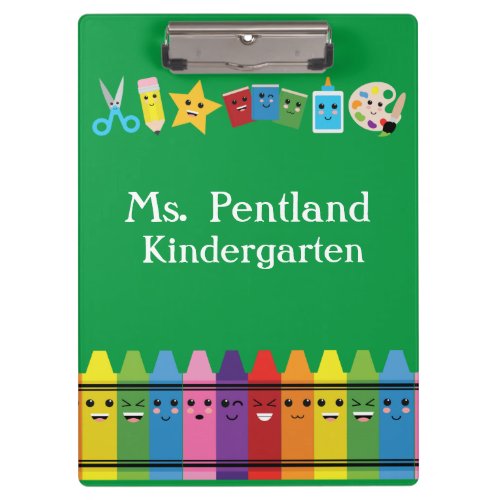 Personalized Kawaii School Teacher Clipboard