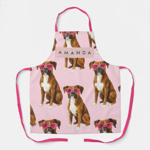Personalized Kawaii Trendy Boxer Dog  Apron