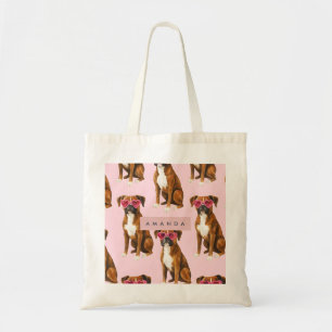 Personalized Kawaii Trendy Boxer Dog Tote Bag