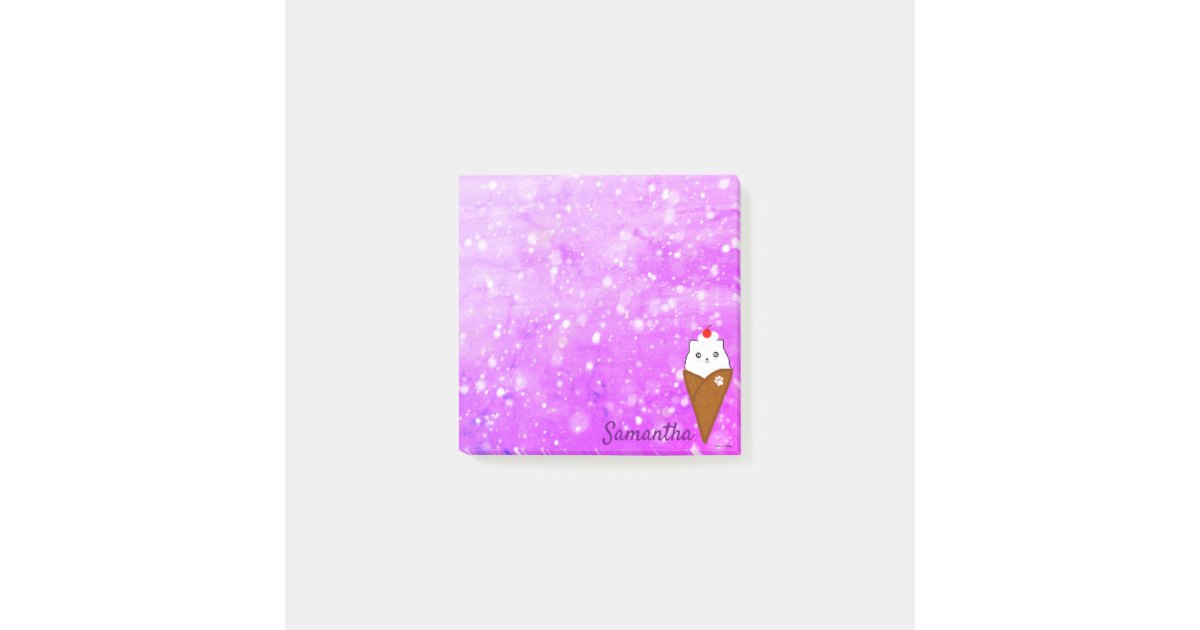 Download Personalized Kawaii Vanilla Puppy Ice Cream Cone Post It Notes Zazzle Com