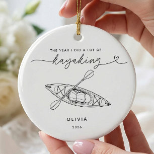 Personalized Kayaking Christmas Ornament