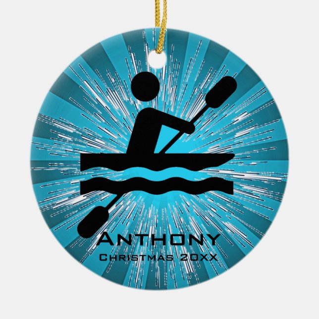Personalized Kayaking Ornament (Front)