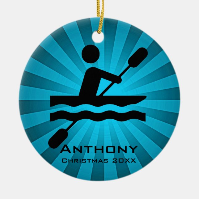 Personalized Kayaking Ornament (Front)