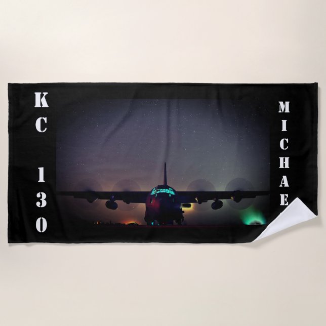 Personalized KC-130 Turboprop Plane Beach Towel (Front)