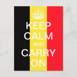 Personalized KEEP CALM and CARRY ON - Belgium flag Postcard