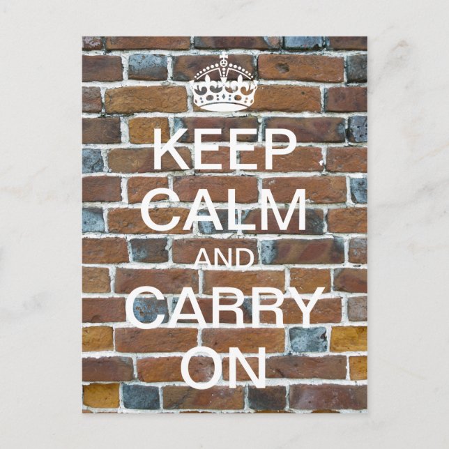 Personalized KEEP CALM and CARRY ON - bricks Postcard (Front)
