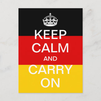 Personalized KEEP CALM and CARRY ON - Germany flag Postcard