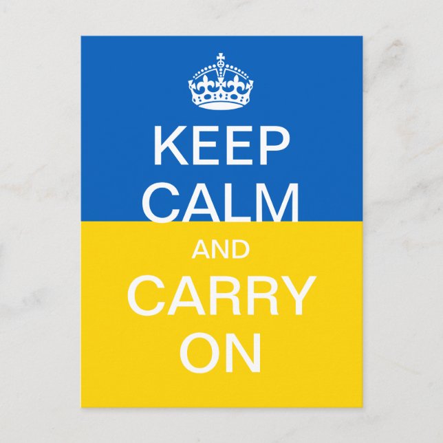 Personalized KEEP CALM and CARRY ON - Ukraine flag Postcard (Front)
