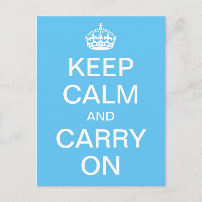 Personalized KEEP CALM and CARRY ON - white words Postcard (Front)