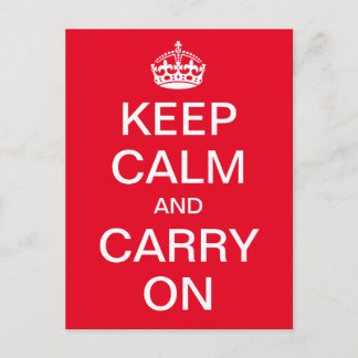Personalized KEEP CALM and CARRY ON - white words Postcard
