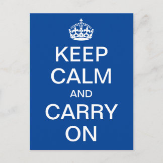 Personalized KEEP CALM and CARRY ON - white words Postcard