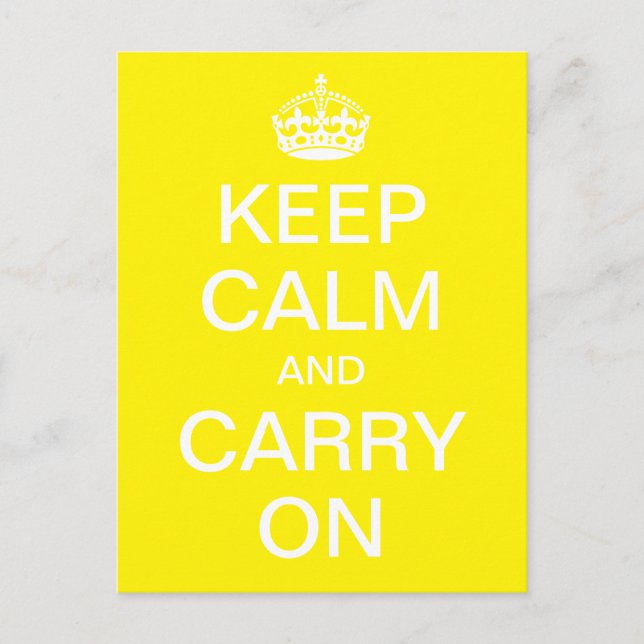 Personalized KEEP CALM and CARRY ON - white words Postcard (Front)