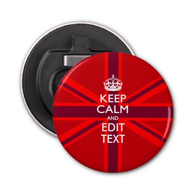Personalized KEEP CALM AND Edit Text Colorful Bottle Opener (Front)