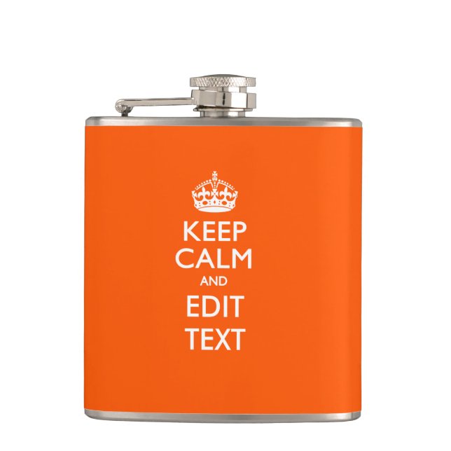 Personalized KEEP CALM AND Edit Text Flask (Front)