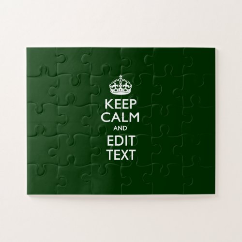 Personalized KEEP CALM AND Edit Text for Cool Gift Jigsaw Puzzle
