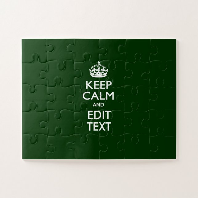 Personalized KEEP CALM AND Edit Text for Cool Gift Jigsaw Puzzle (Horizontal)