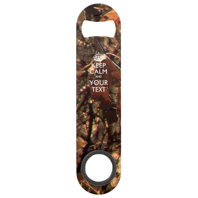 Personalized KEEP CALM AND Edit Text Hunter's Camo Bar Key (Front)